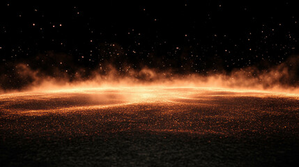 Poster - Fiery embers and orange glow background for design and multimedia projects