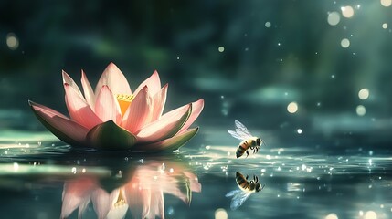 Canvas Print - pink water lily