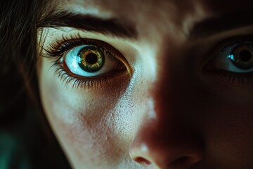 Wall Mural - A close-up shot of an eye with a dark background, suitable for use in various contexts where eyes are the focus