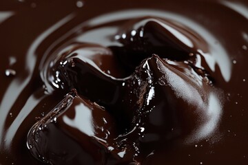 Poster - A close-up shot of a delicious-looking chocolate-covered doughnut