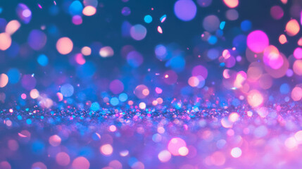 Poster - Vibrant abstract background with falling glitter and bokeh effects for creative designs