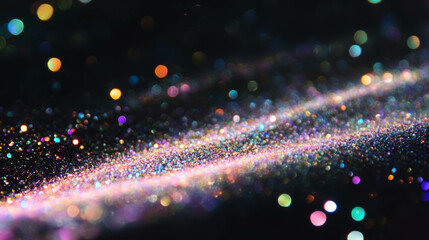Poster - Mesmerizing glitter cascade on dark background for festive design