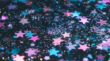 Poster - Festive glitter and starry night background for celebrations and creativity
