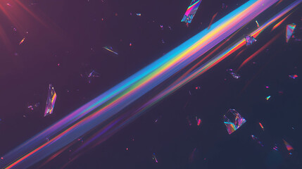 Aufkleber - Abstract holographic shards with rainbow light effects for modern design