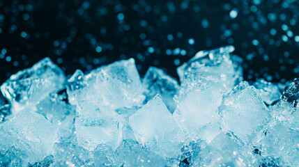 Poster - Dynamic background of falling ice shards with sharp edges and cool tones