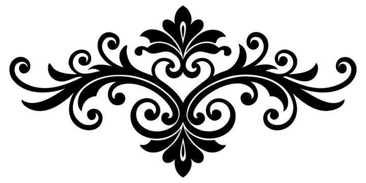 Baroque Ornaments Silhouette vector Illustration isolated on a transparent background