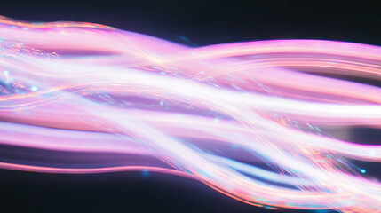 Poster - Dynamic abstract background of flowing neon lines for modern digital design