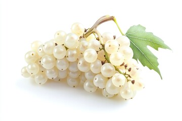 Aufkleber - A cluster of white grapes on a clean white surface