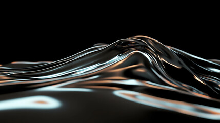 Aufkleber - Abstract flowing liquid metal drops on smooth surface background for modern design