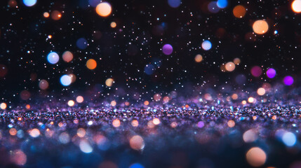Poster - Magical background of falling multicolored glitter for festive celebrations and designs