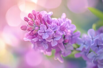 Poster - A close-up view of a vibrant purple flower arrangement, ideal for use in botanical or lifestyle photography