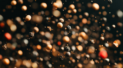 Poster - Dynamic culinary aromatics with falling peppercorns for spice composition