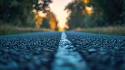 Aufkleber - A road with a centerline marking, used for traffic guidance