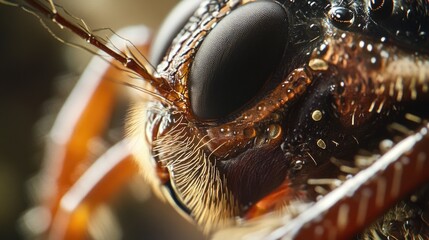 Sticker - A macro shot of a bug's face with intricate details, suitable for use in scientific or educational contexts