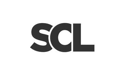 Poster - SCL logo design template with strong and modern bold text. Initial based vector logotype featuring simple and minimal typography. Trendy company identity.