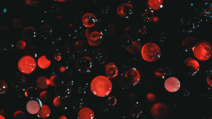Aufkleber - Vibrant red and black dewberries falling on dark background for artistic design