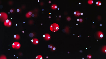 Poster - Vibrant cranberries in motion against dark background