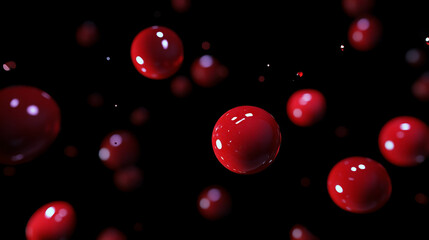 Aufkleber - Dynamic display of falling red cranberries in motion