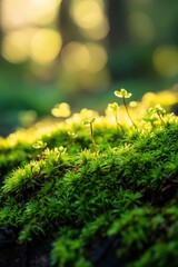 Poster - A close-up shot of a tree trunk covered in moss, great for nature or outdoor-themed designs