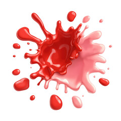 Poster - Red liquid splashing against a black background creating dynamic artistic visual effects isolated on transparent background..