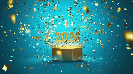 Poster - A glamorous New Year celebration with a golden 