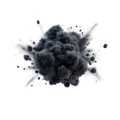 Poster - Black smoke cloud on black background creating abstract texture and pattern for design and artistic purposes isolated on transparent background..