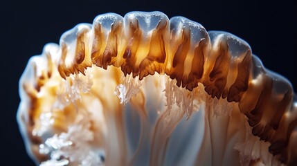 Aufkleber - A close-up view of a jelly-like object on a black background