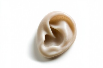 Poster - A detailed image of a human ear on a white background, ideal for medical or educational purposes