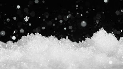 Aufkleber - Winter wonderland with falling snow crystals and delicate patterns for festive design