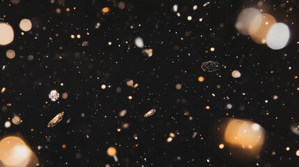 Poster - Abstract cosmic background with falling sprinkles and varied shapes for creative design