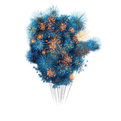 Poster - Colorful fireworks display exploding against a dark background during a festive celebration isolated on transparent background..
