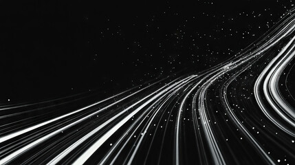 Poster - Dynamic background with falling star trails and long exposure light streaks for digital designs