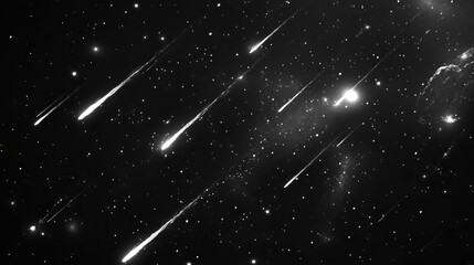 Poster - Celestial display of falling stars and brilliant white light for futuristic backdrop