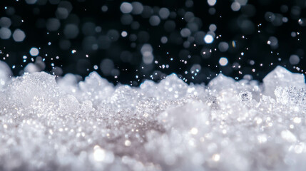 Poster - Sparkling falling sugar crystals background for sweet and festive designs