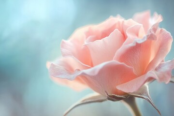 Poster - A pink rose with a blurred background