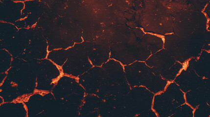 Poster - Dramatic background of fire and cracked dry earth for creative design