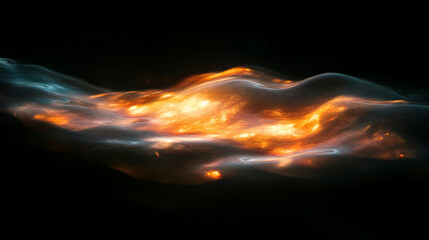 Poster - Fiery glowing molten metal in abstract background for dramatic design