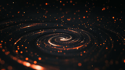 Poster - Fiery spiral pattern with moving sparks background for dynamic design
