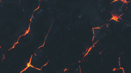 Poster - Fiery background with glowing embers and cracks