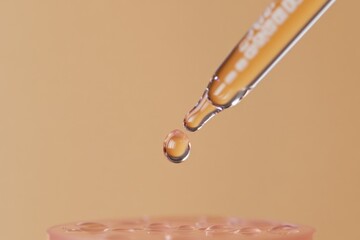 Poster - A single drop of liquid falling into a glass container