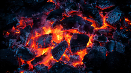 Poster - Glowing embers and fading fire for warmth and atmosphere