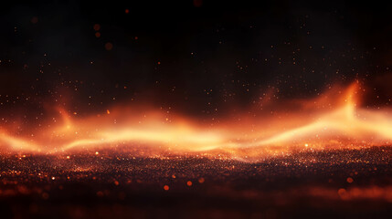 Poster - Enchanting fire background with glowing sparks and soft light for dynamic design