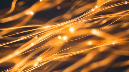 Poster - Warm glowing fire background with fine sparks and subtle light effects