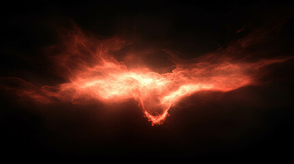 Poster - Fiery flames illuminating the dark: mystical and dramatic background for creative designs