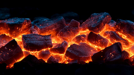 Poster - Fiery background with glowing embers and falling sparks for dynamic design