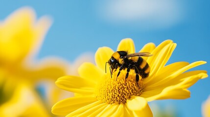 Canvas Print - bee on flower