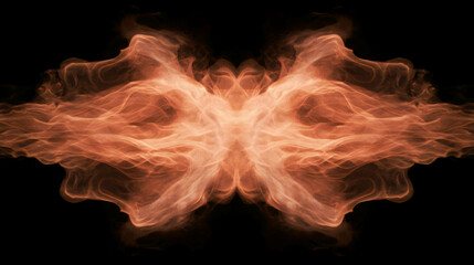 Poster - Fiery symmetry with roaring flames background for dramatic designs