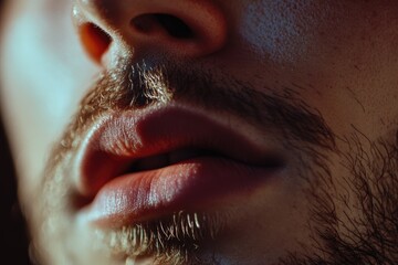 Poster - Portrait of a bearded man from a close-up perspective