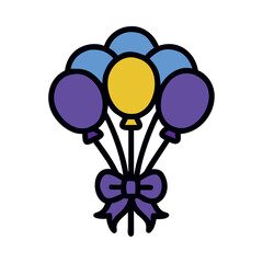 Poster - Carnival balloon bouquet icon