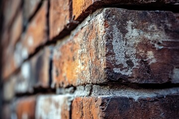 Aufkleber - A close-up shot of a brick wall featuring a clock